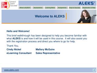 Welcome to ALEKS