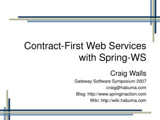 Contract-First Web Services with Spring-WS