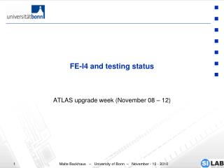 FE-I4 and testing status