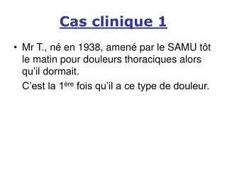 Cas clinique 1