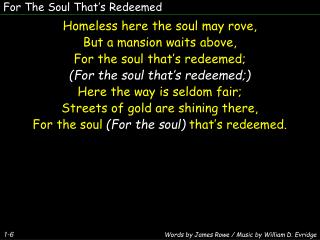 For The Soul That’s Redeemed