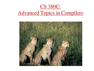 CS 380C: Advanced Topics in Compilers