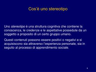 Cos’è uno stereotipo