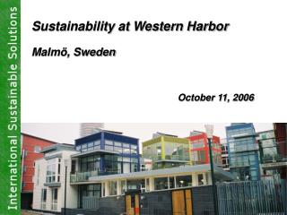 Sustainability at Western Harbor Malmö, Sweden