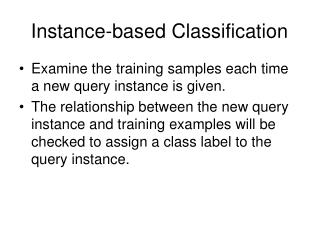 Instance-based Classification