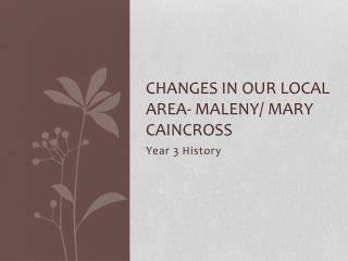 Changes in Our local area- Maleny / Mary caincross