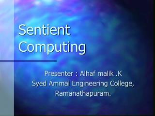 Sentient Computing