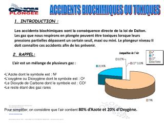 1. INTRODUCTION : Les accidents biochimiques sont la conséquence directe de la loi de Dalton.