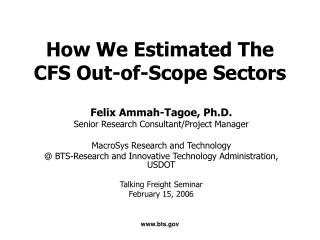 How We Estimated The CFS Out-of-Scope Sectors