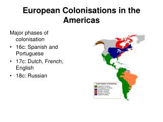 European Colonisations in the Americas