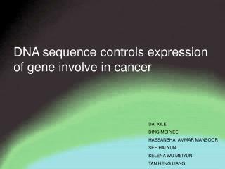 DNA sequence controls expression of gene involve in cancer