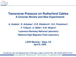 Transverse Pressure on Rutherford Cables A Concise Review and New Experiments