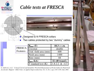 Cable tests at FRESCA