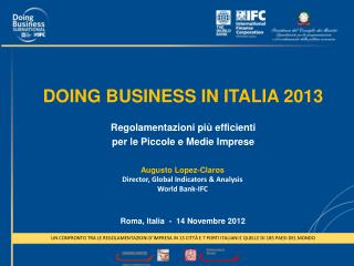 DOING BUSINESS IN ITALIA 2013
