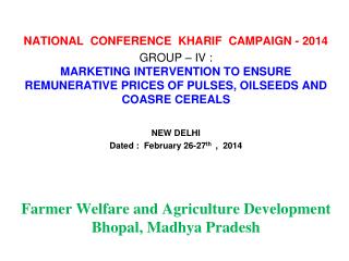 NATIONAL CONFERENCE KHARIF CAMPAIGN - 2014