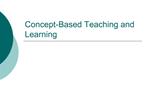 Concept-Based Teaching and Learning
