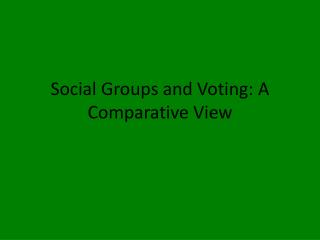 Social Groups and Voting: A Comparative View