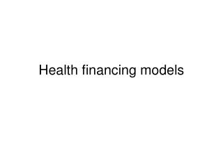 Health financing models