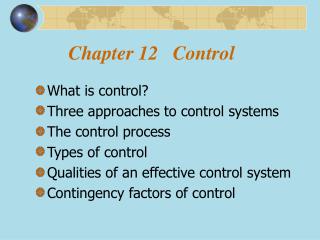 Chapter 12 Control