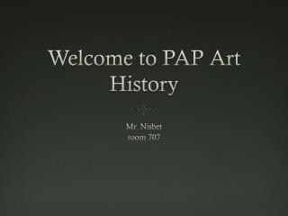 Welcome to PAP Art History