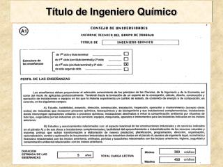 Título de Ingeniero Químico