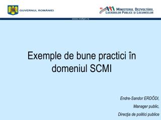 Exemple de bune practici în domeniul SCMI