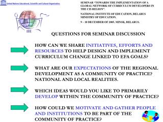 QUESTIONS FOR SEMINAR DISCUSSION