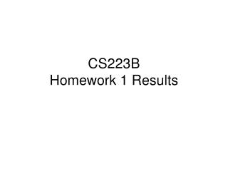 CS223B Homework 1 Results