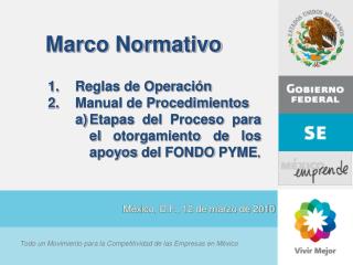 Marco Normativo Reglas de Operación Manual de Procedimientos