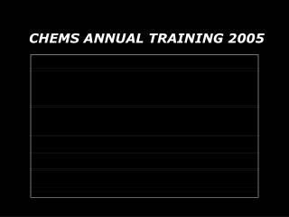 CHEMS ANNUAL TRAINING 2005