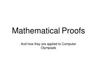 Mathematical Proofs