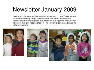 Newsletter January 2009