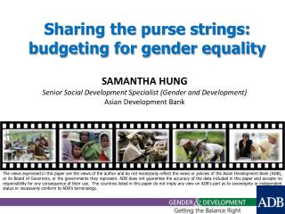 Sharing the purse strings: budgeting for gender equality