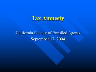 Tax Amnesty