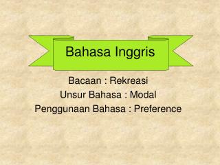 Bahasa Inggris