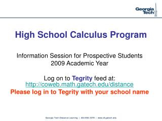 High School Calculus Program