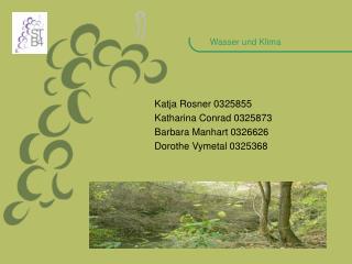 Katja Rosner 0325855 Katharina Conrad 0325873 Barbara Manhart 0326626 Dorothe Vymetal 0325368