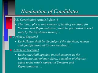 Nomination of Candidates