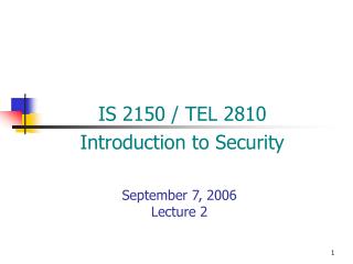 September 7, 2006 Lecture 2