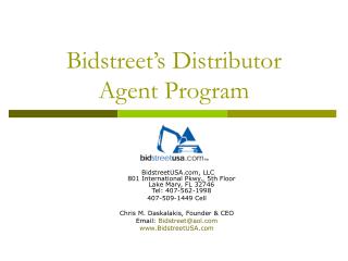 Bidstreet’s Distributor Agent Program