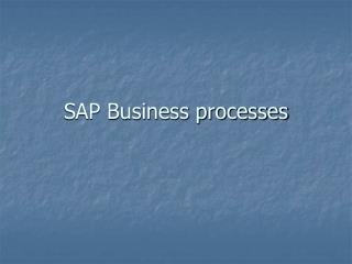 SAP Business processes