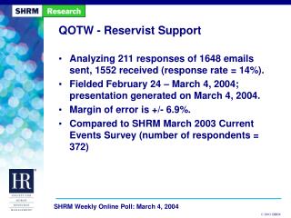 QOTW - Reservist Support