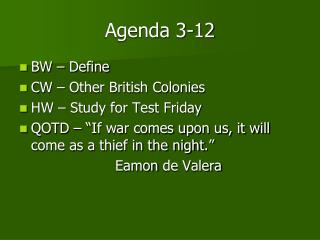 Agenda 3-12