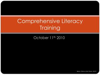 Comprehensive Literacy Training