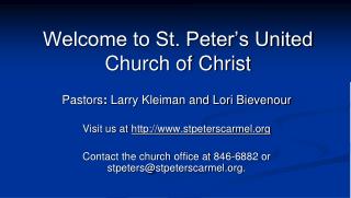 Welcome to St. Peter’s United Church of Christ