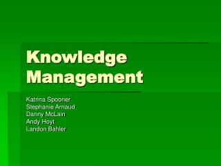 Knowledge Management