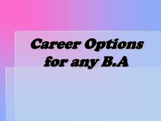 Career Options for any B.A