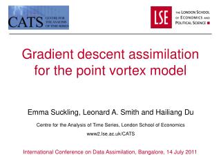 Gradient descent assimilation for the point vortex model
