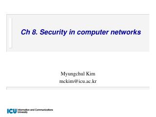 Ch 8. Security in computer networks