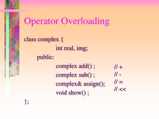 Operator Overloading